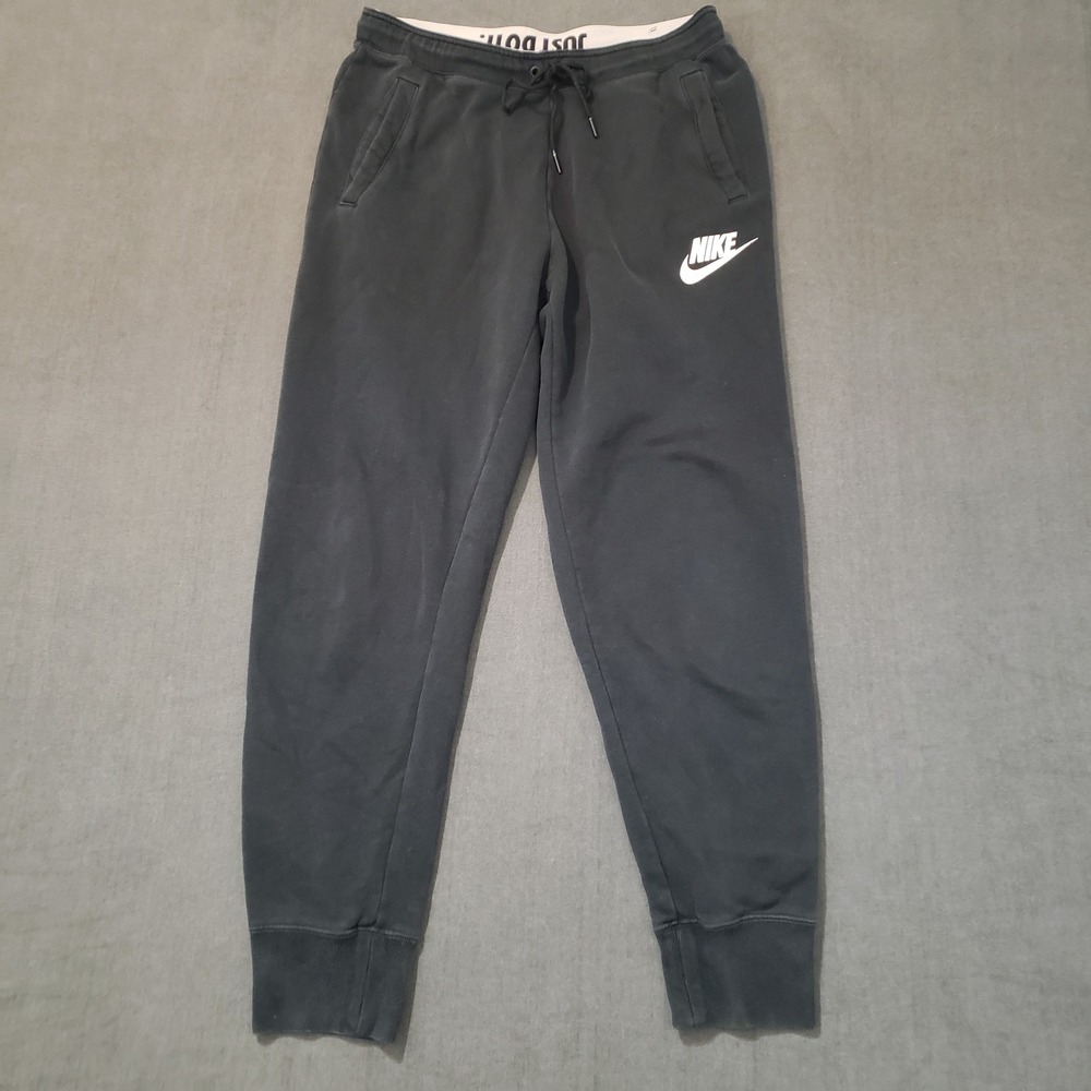 Nike Joggers Mens Size M Black Sportswear Fleece Just Do It Waistband